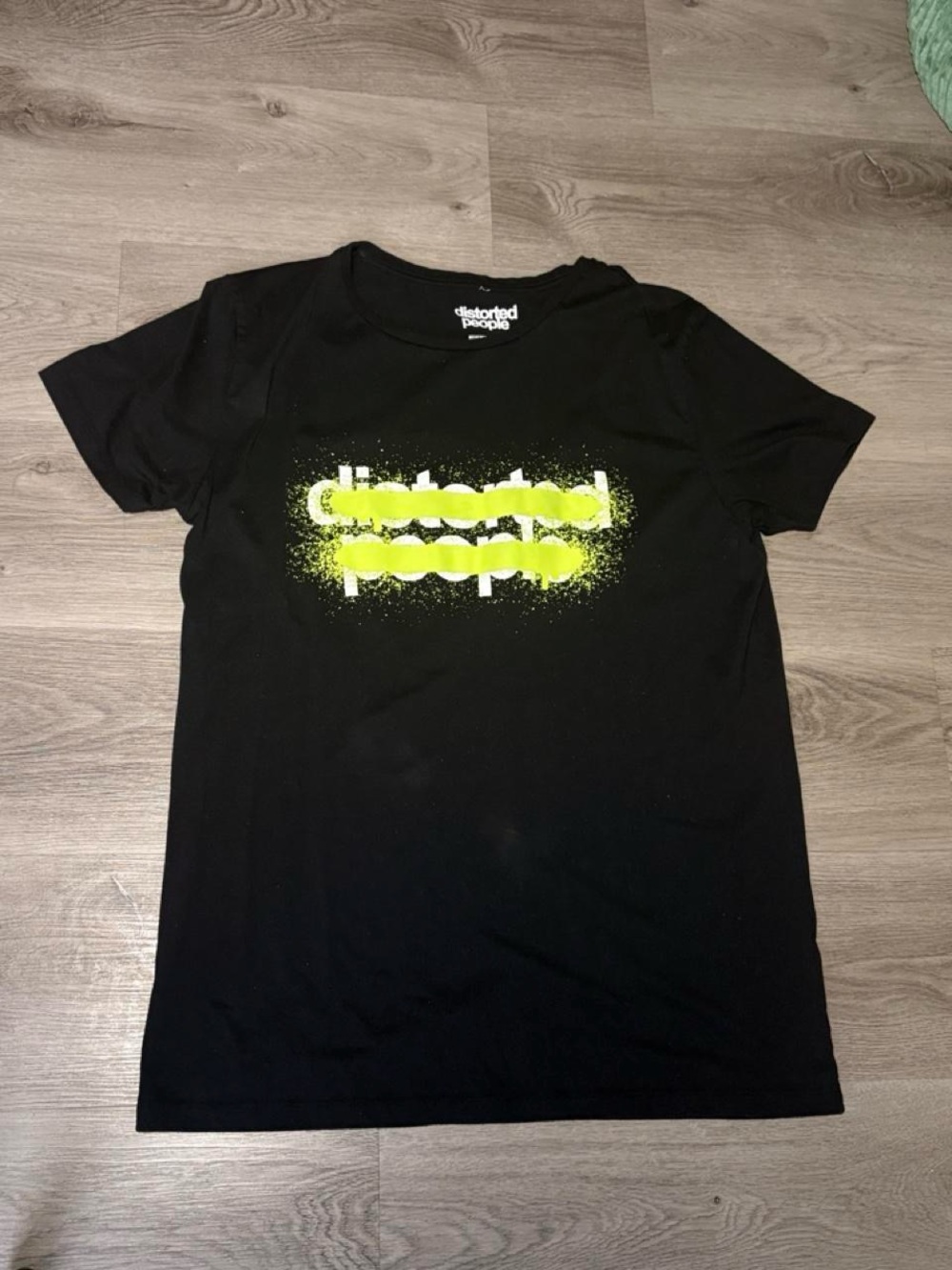 Kids' Black Tee with Neon Yellow Graphic